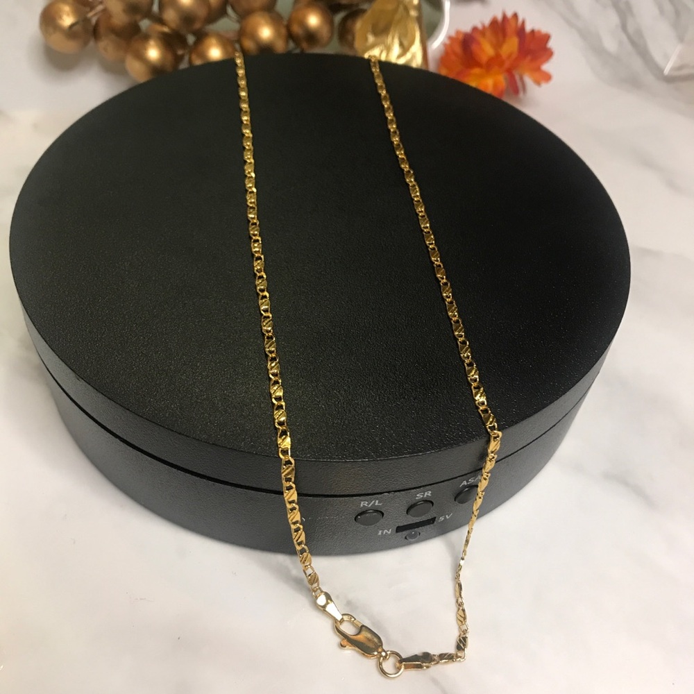 24K Gold Plated Link Chain Men or Women Size 18” Length